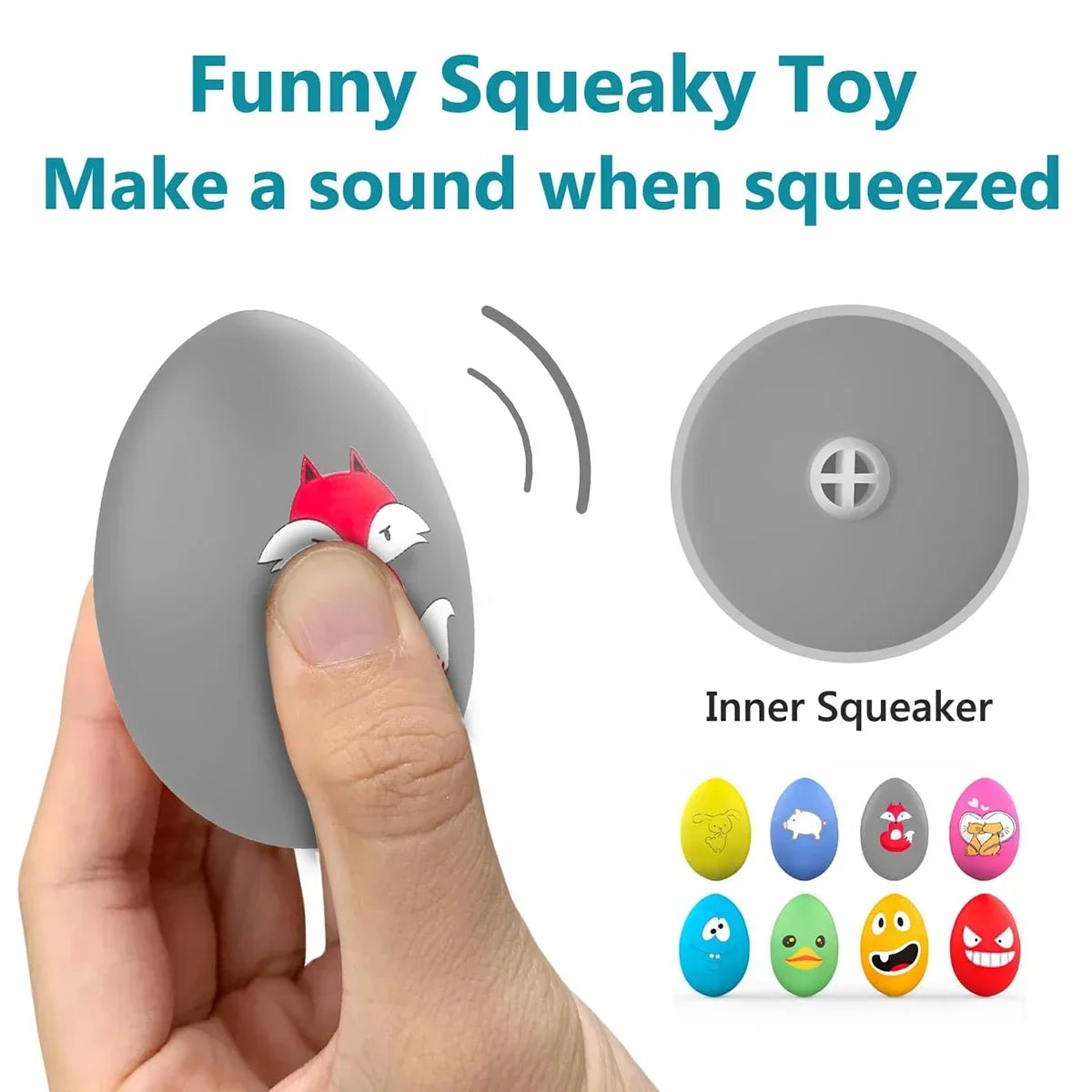 Bouncy Egg Ball with Squeaker