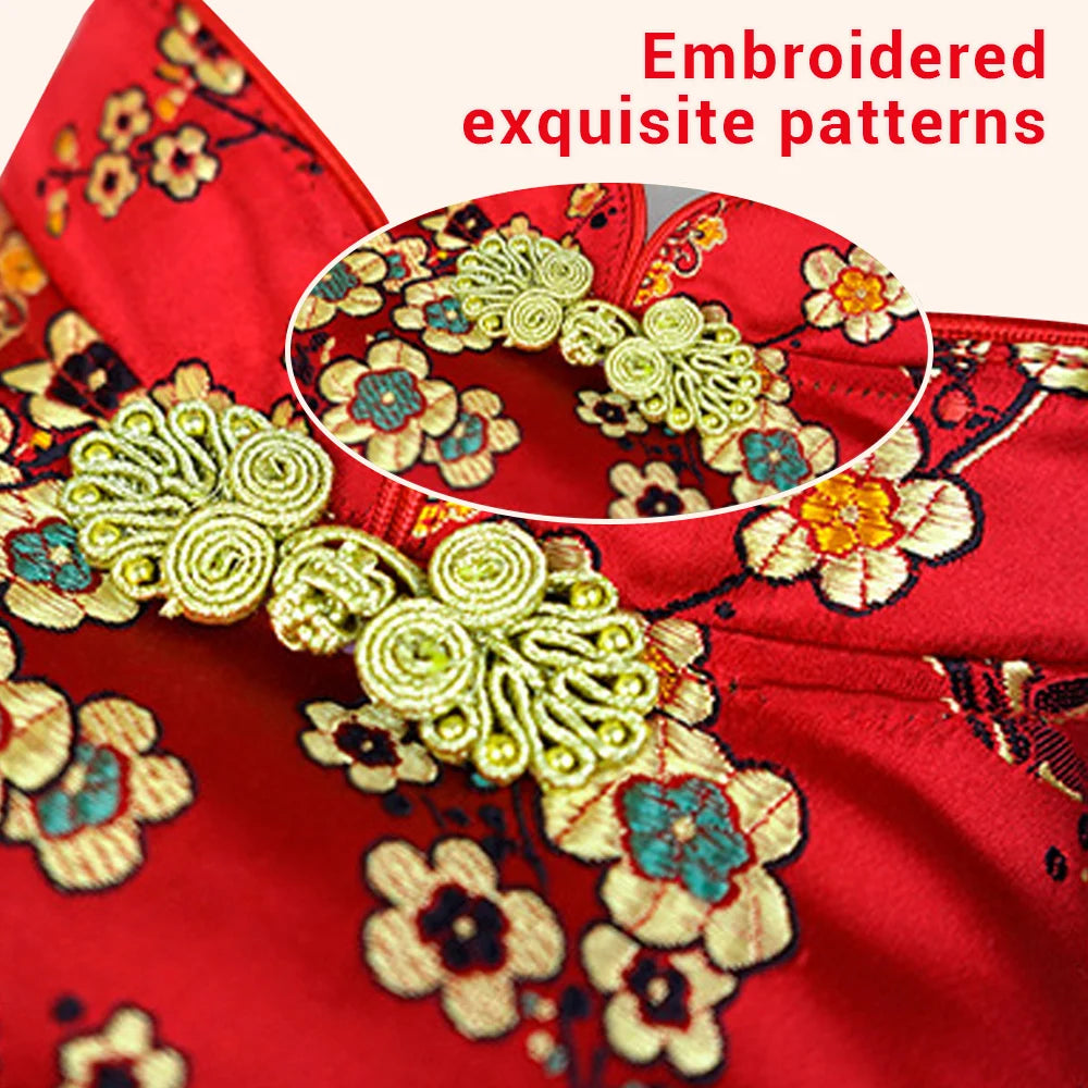 Traditional Tang-Suit with Exquisite Buckle Stand Collar Shirt