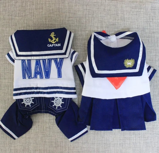 Thin Spring Sailor School Uniform for Dogs+Cats