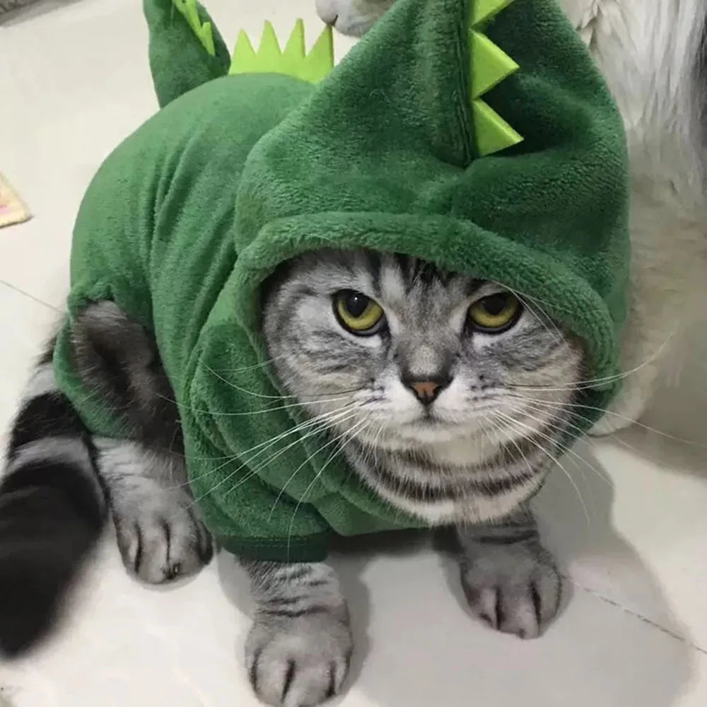 Dinosaur Cat Costume with Hoodie