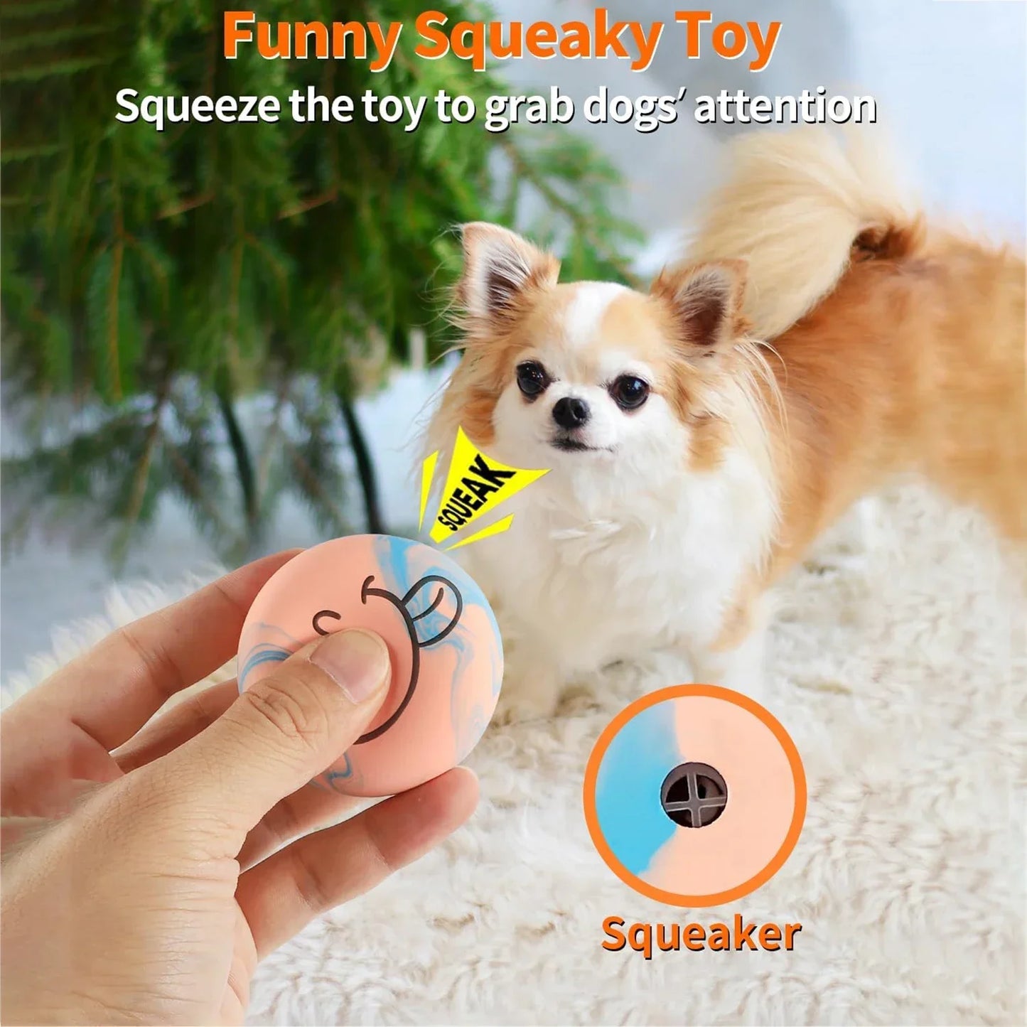 Squeaky Bouncy Ball Rubber Toy