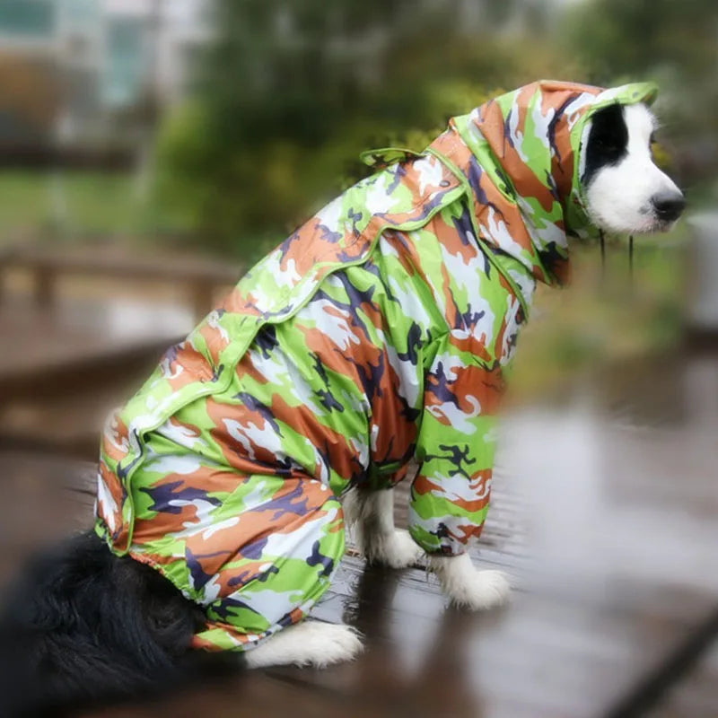 Waterproof Rain Harness Jumpsuit with Hood