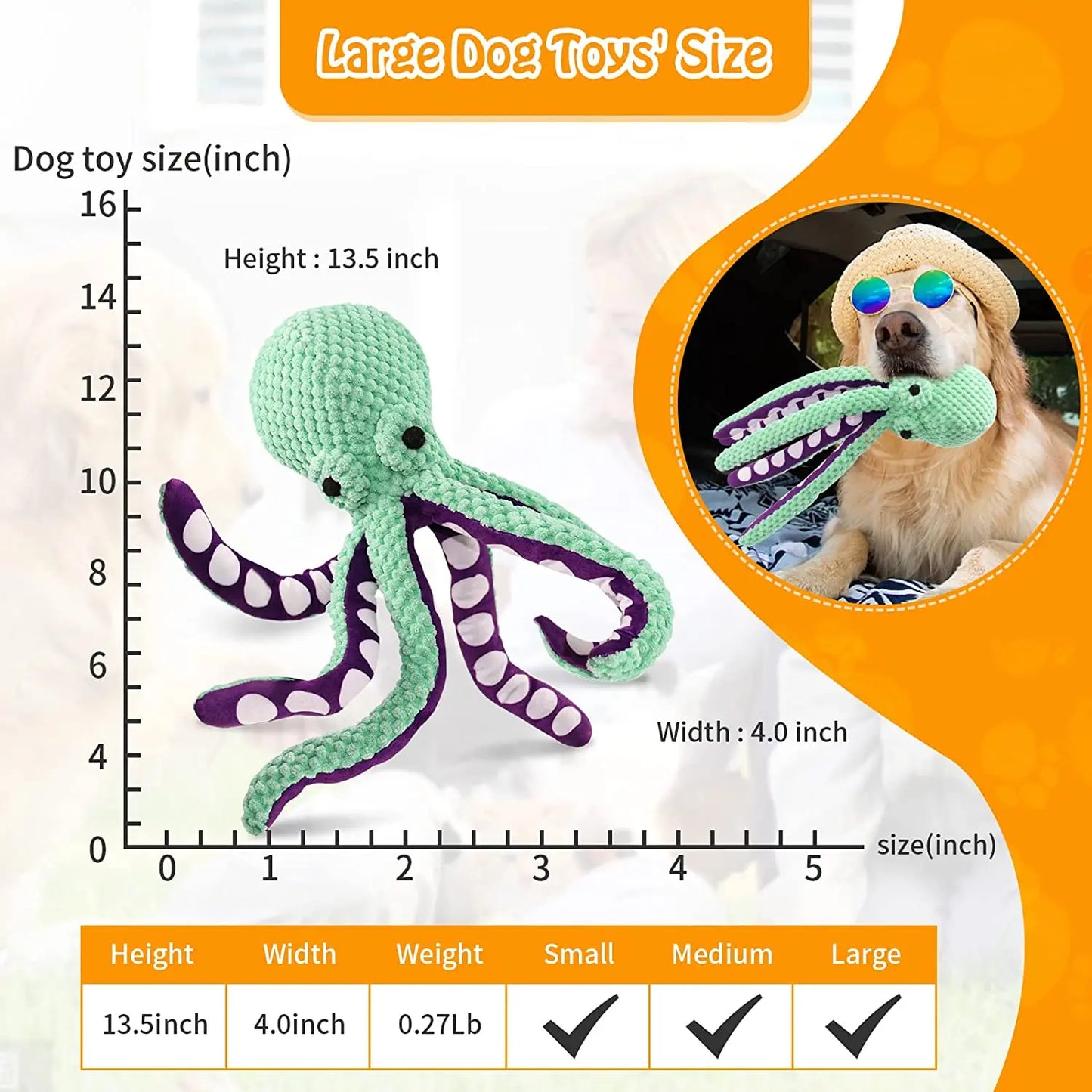 Interactive Octopus Squeaky Chew Toys