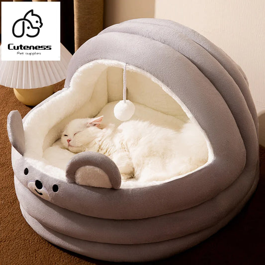 Semi-enclosed Cradle Cat Bed