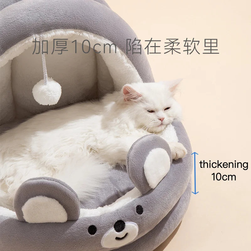 Semi-enclosed Cradle Cat Bed