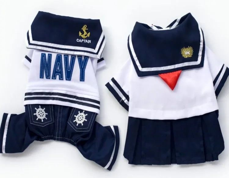 Thin Spring Sailor School Uniform for Dogs+Cats